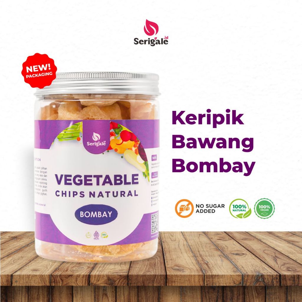 

SERIGALE Keripik Sayur Bawang Bombay Gurih I Onion Vegetable Chips I Vegan Natural New Pack 650 ML