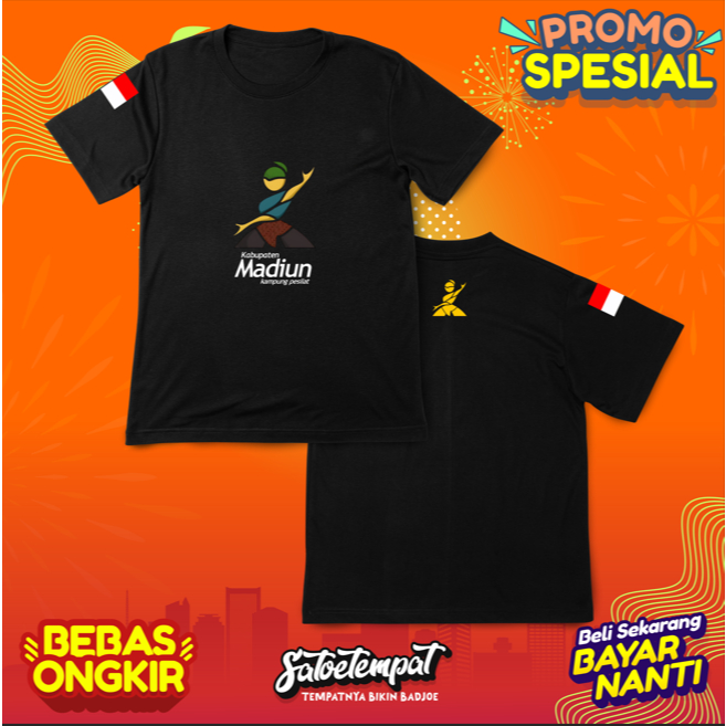 Kaos-Tshirt Kampung Pesilat Kabupaten Madiun Madhione Jawa Timur  Bendera Indonesia Merah Putih