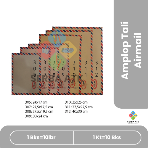 

[10 lembar] Amplop coklat tali Executive kerja 305, 308, 309, 310, 311, 312