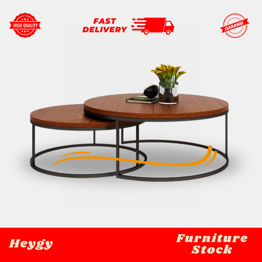 MEJA TAMU TUMPUK NASTING JATI HEYGY HOME FURNITURESTOCK