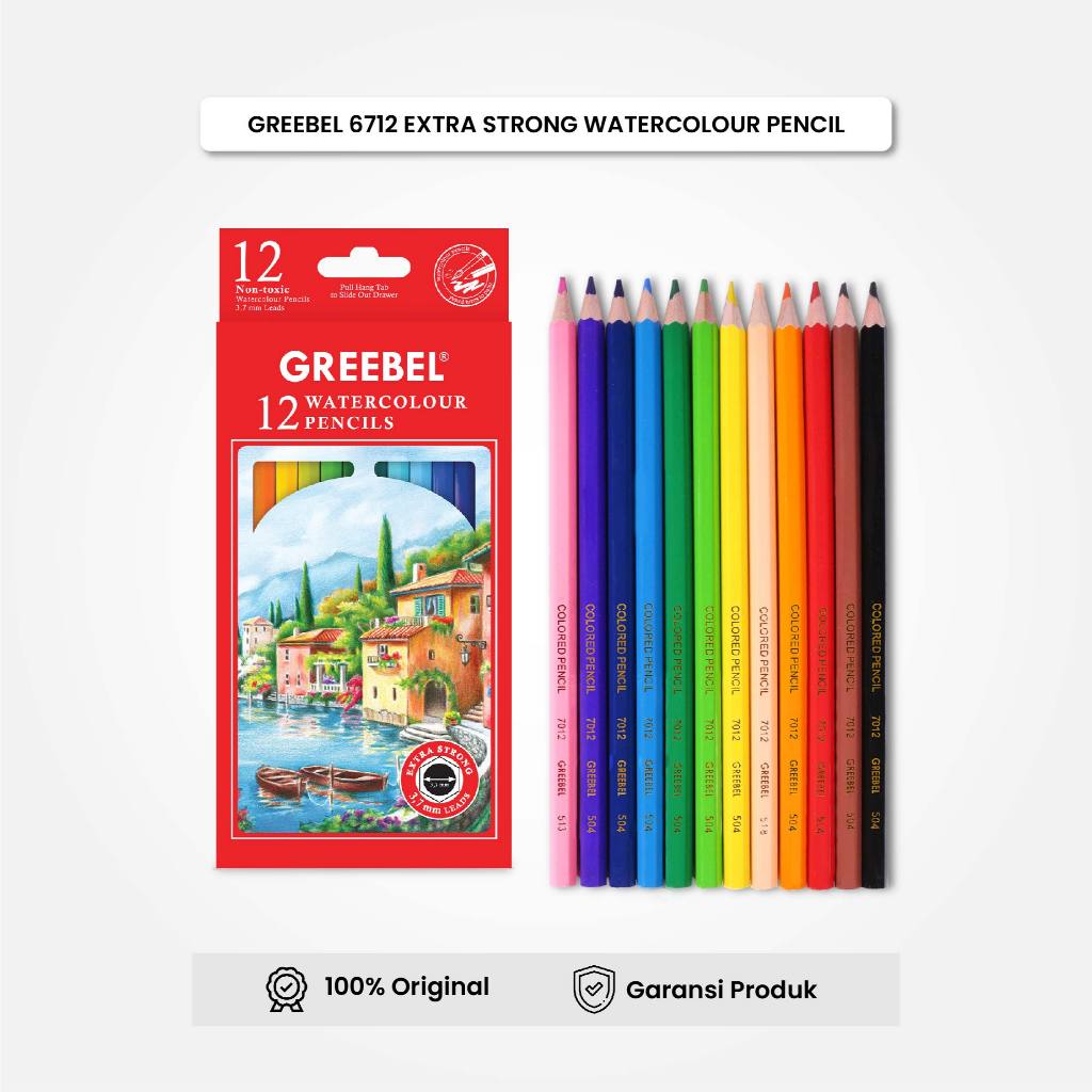 

Pensil Warna Greebel 12 Warna / Extra Strong Water Colour (6712) Coloring Pencil