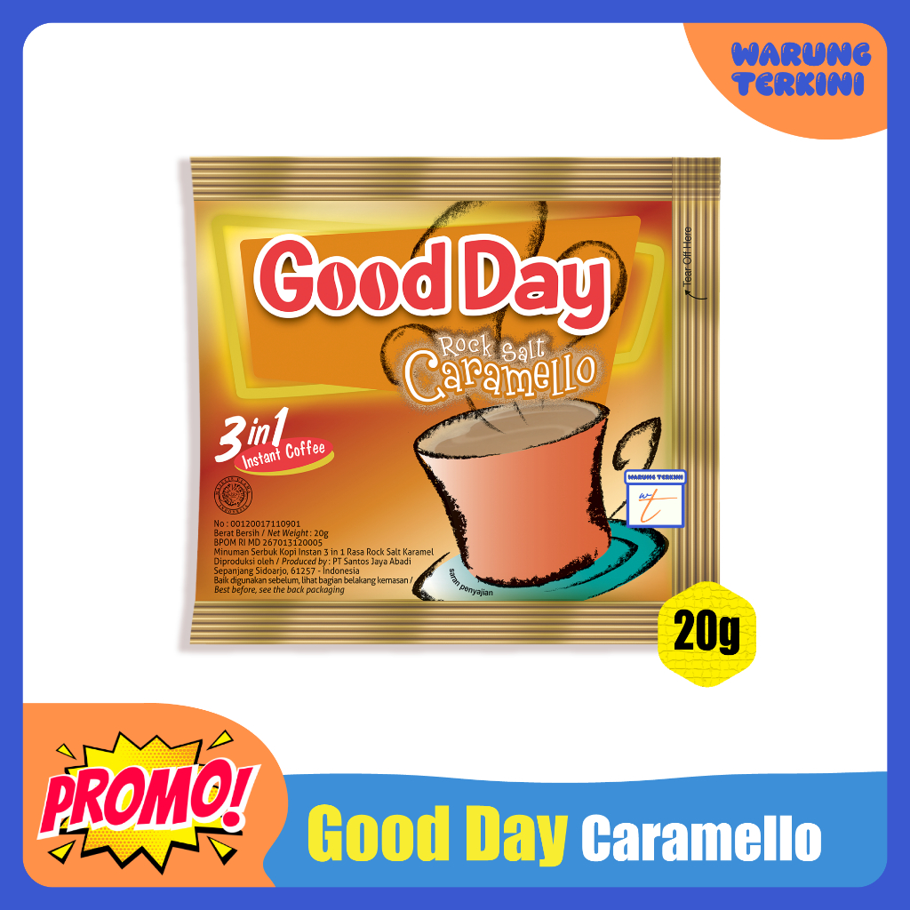 

Good Day Rock Salt Caramello 20g 1 Renceng isi 10