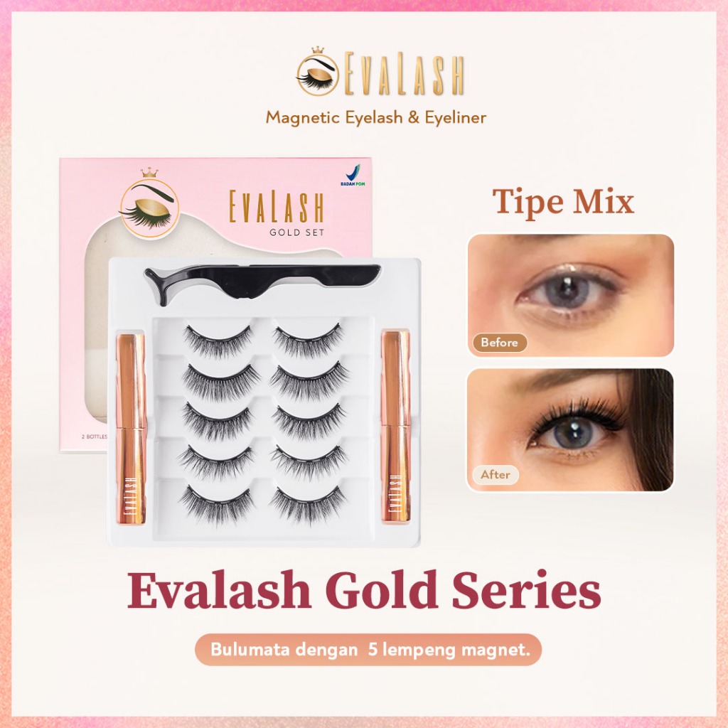 Bulu mata EVALASH GOLD TIPE MIX (jenis bulu mata LENGKAP dari mulai NATURAL hinggal BOLD) - EVA LASH