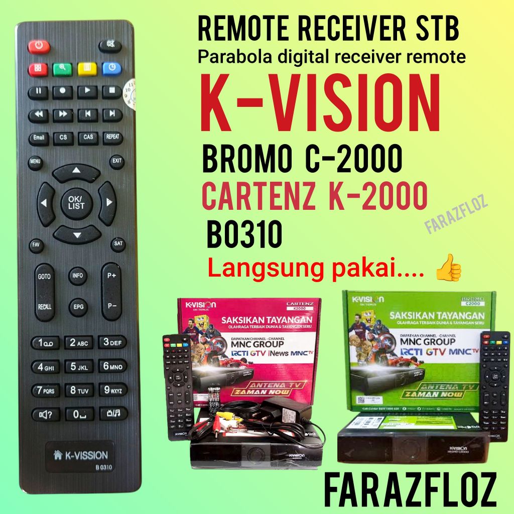 Remote stb K-VISION Cartenz K2000 / Bromo C2000 Remot B0310 Receiver Set Top Box Parabola Digital