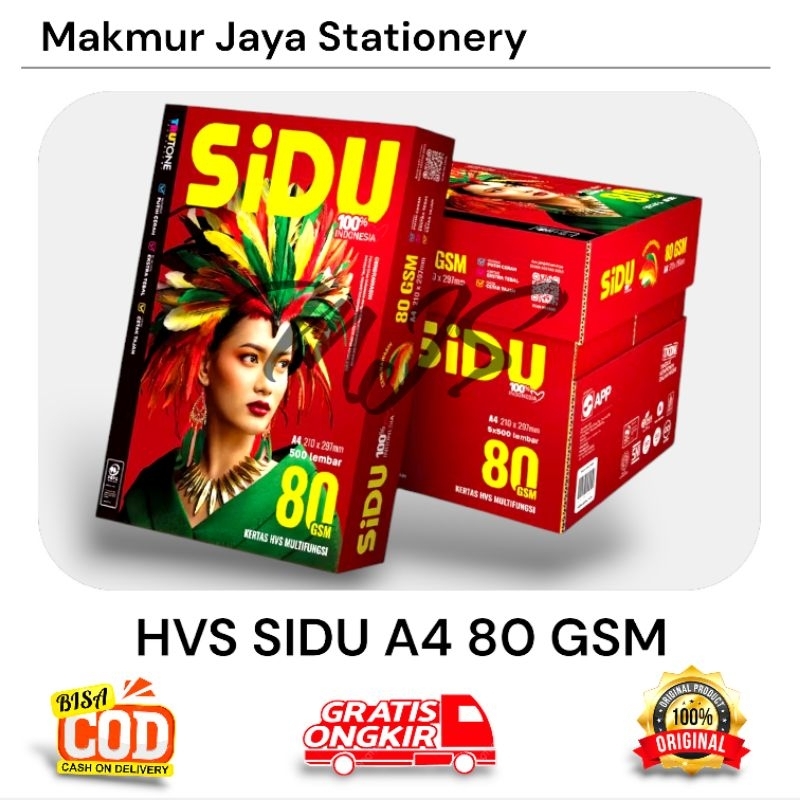 

KERTAS HVS SIDU A4 80 GRAM (1 PACK 500 LEMBAR)
