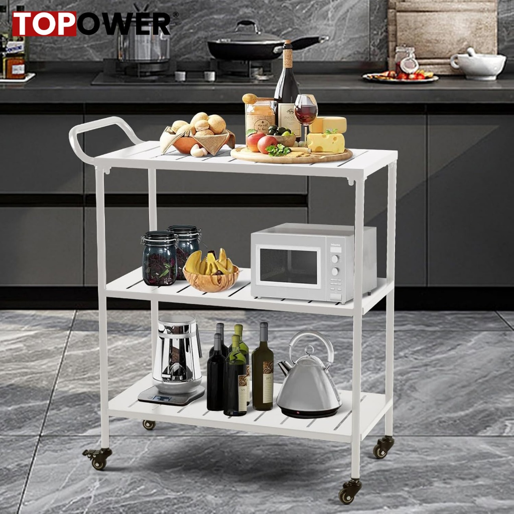 Tiga tingkat mobile kereta dorong, luar kereta dorong, penyimpanan barang di ruang tamu dapur