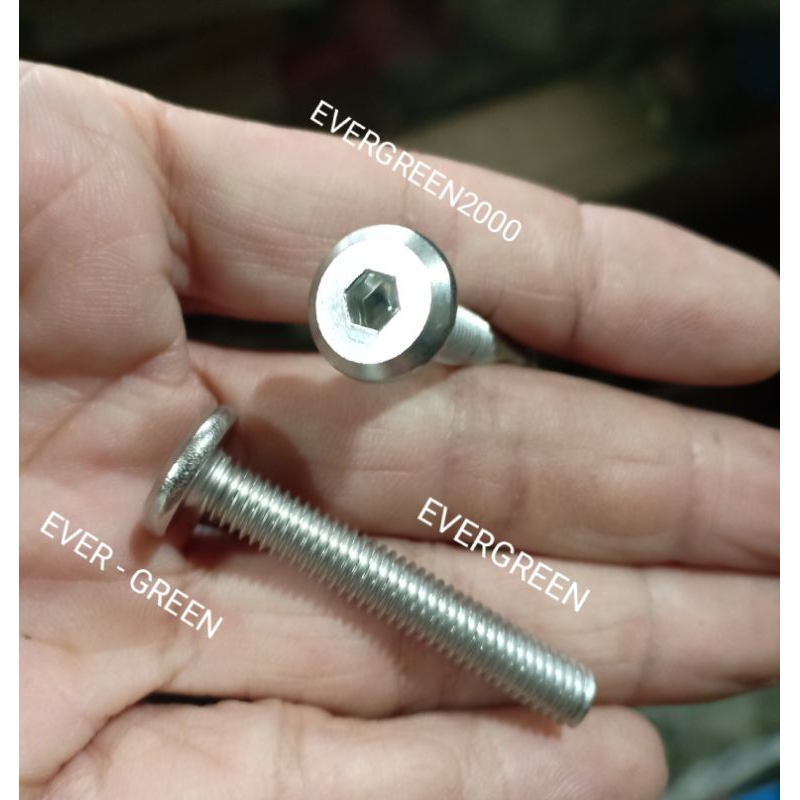 Baut Ligna/Minifix M6x25 mm /20/30/35/40/50 mm) Stainless Steel 304 (pakai Kunci L4) Baut Mebel perk