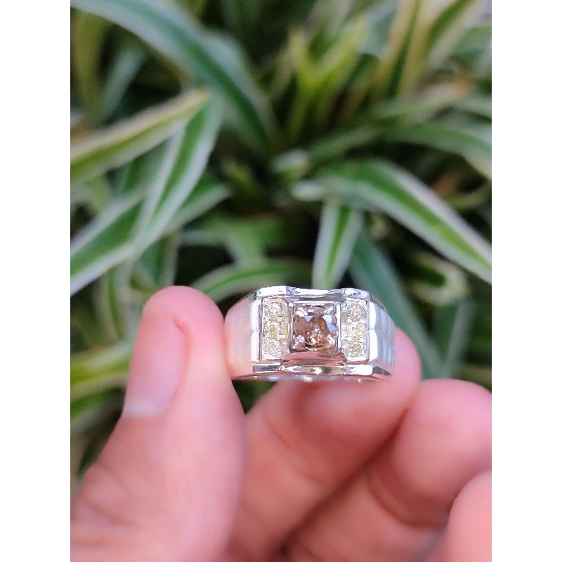 Cincin pria perak berlian