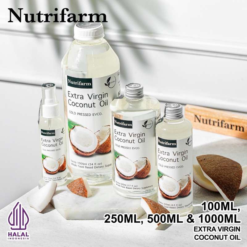 

NUTRIFARM EXTRA VIRGIN COCONUT OIL 500ml ORIGINAL / EVCO NUTRIFARM / COD Balikpapan VCO / MINYAK KELAPA MURNI UNTUK DIET