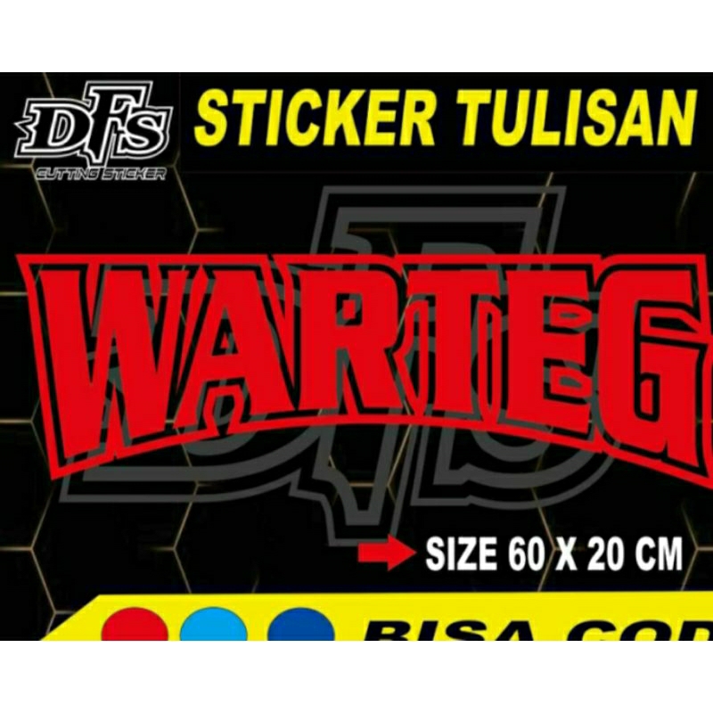 

sticker cutting tulisan warteg model lengkung ukuran 20x60 cm