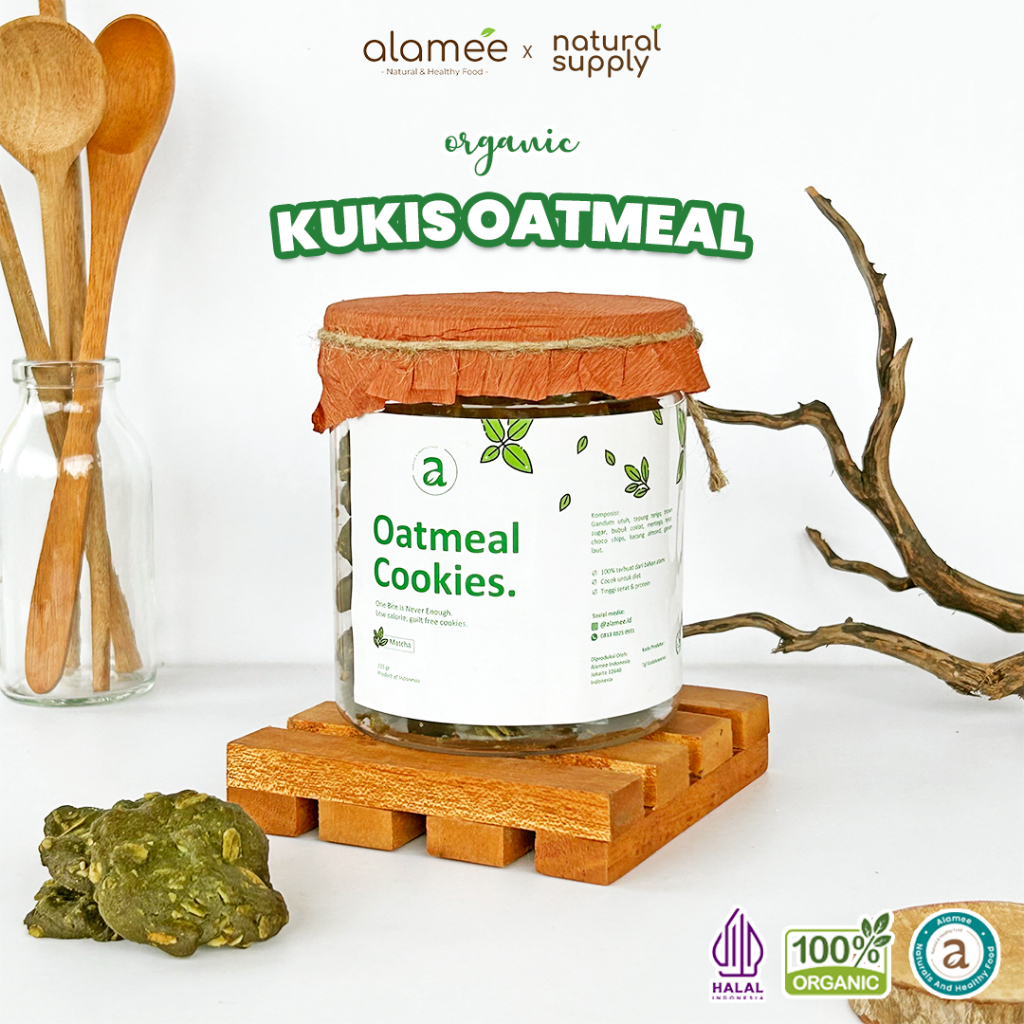 

ALAMEE Oatmeal Diet Cookies - Cemilan Matcha Snack Kue Kukis Sehat Healthy Snack Oat 225gr