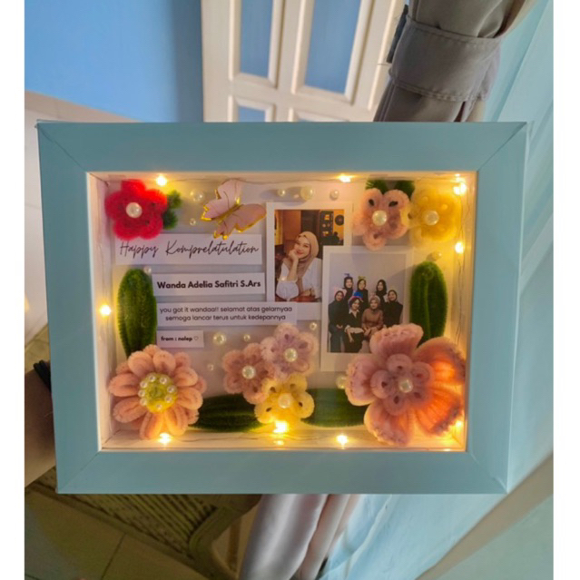 FRAME FOTO BUNGA KAWAT BULU | GIFT WISUDA