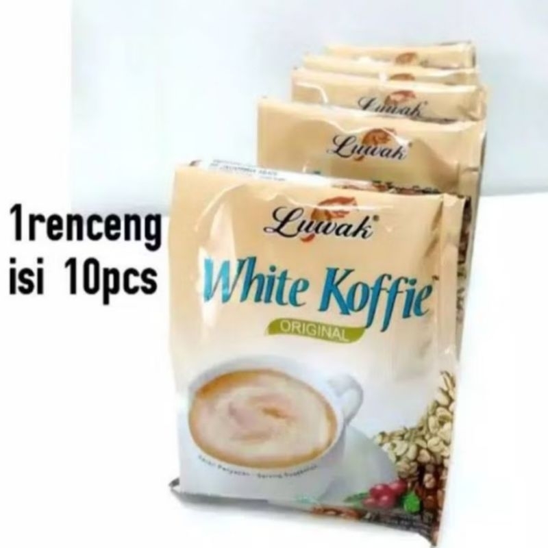 

Luwak White Coffie original 1 Renceng isi 10 pcs - LUWAK WHITE COFFE