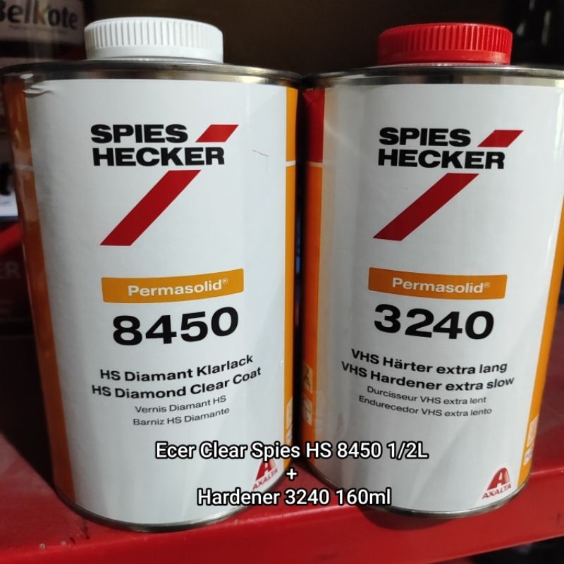Clear coat spies HS 8450 1/2L + Hardener 3240 160ml / Pernis spies hecker Ecer
