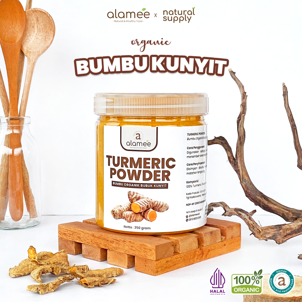 

ALAMEE Kunyit Bubuk Turmeric Seasoning Powder Bumbu Masak Dapur Masakan Instan Organik Murni Asli