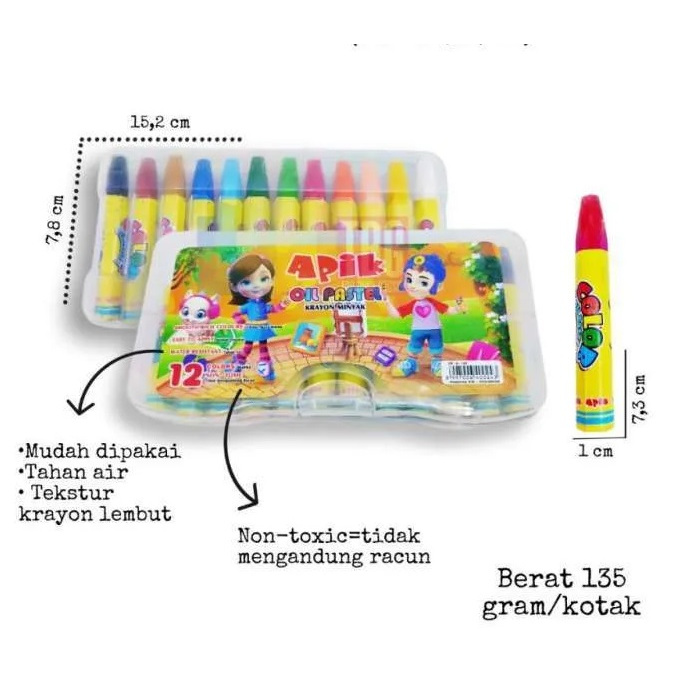 

CRAYON APIK ISI 12 WARNA / SET