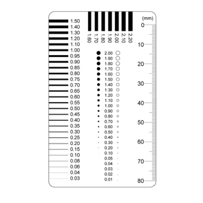 

Pengukur Lencana Lulus Pengukur Titik Kartu Noda Pengukur Kawat Penggaris Film Transparan Penggaris Kontras Retak Noda