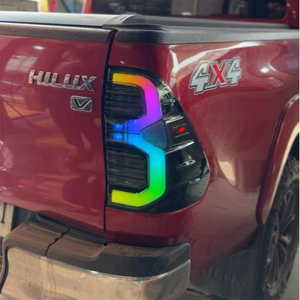 Stoplamp Hilux 2016 - 2025 RGB Smoke Welcome Led Hilux Revo Rocco Lampu Belakang
