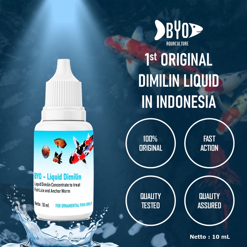 KODE S74Q DIMILIN LIQUID CONCENTRATE ORIGINAL OBAT KUTU IKAN HIAS KOI  BYO LIQUID DIMILIN 1mL