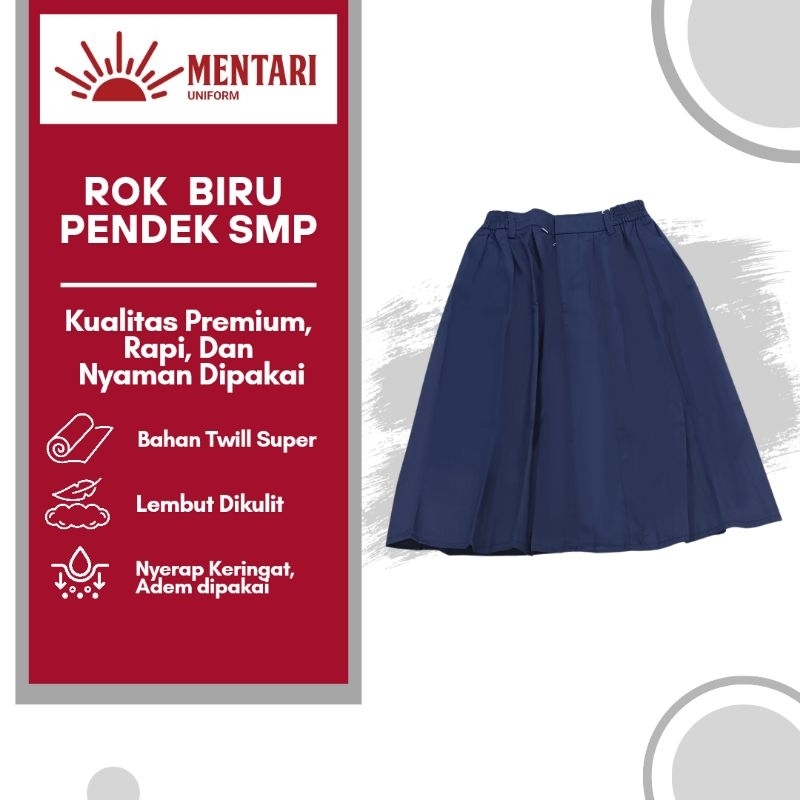 ROK Pendek Biru Lipat SMP Seragam Sekolah Mentari
