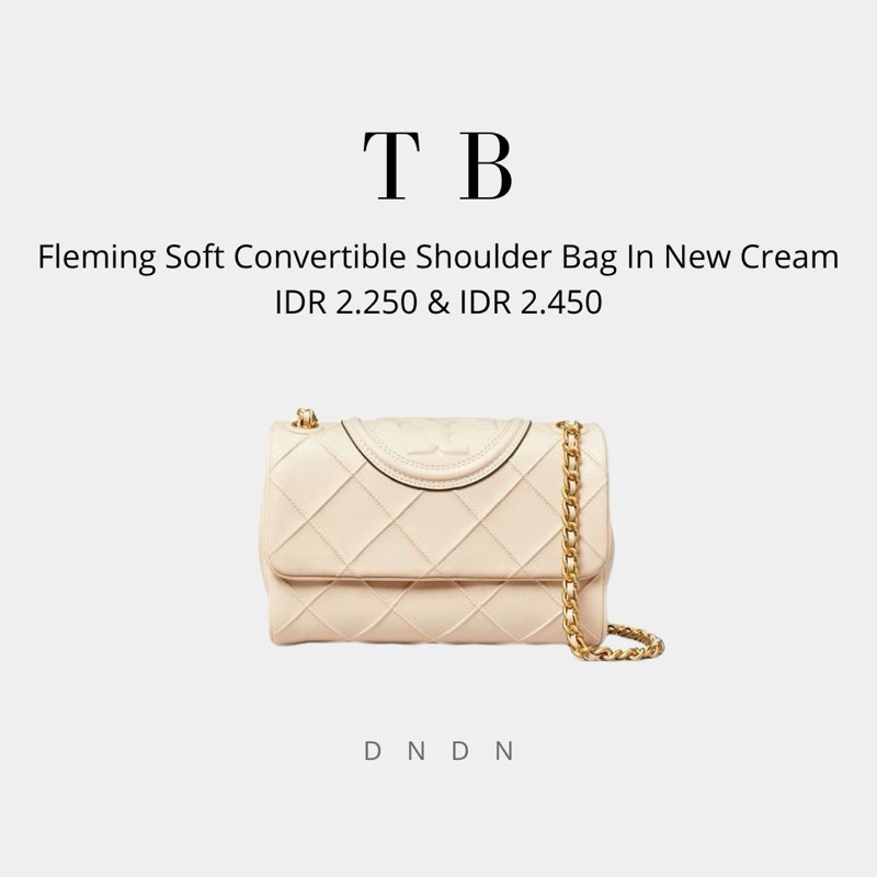 Fleming Soft Convertible Shoulder Bag In New Cream