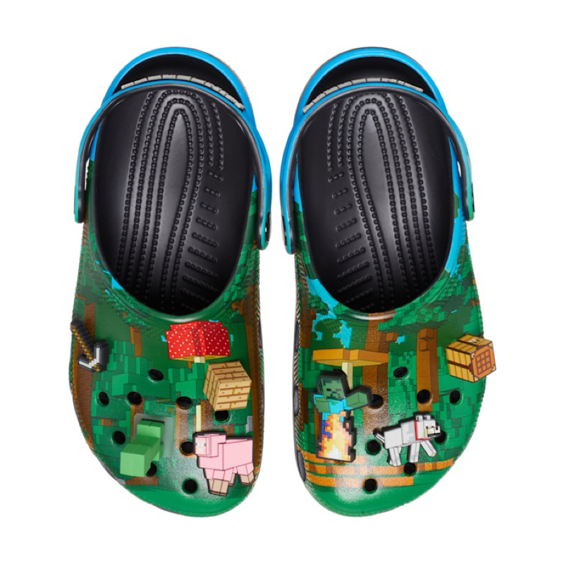 SENDAL CROCS MINECRAFT TERBARU NYALA SIZE M7(40) NEW
