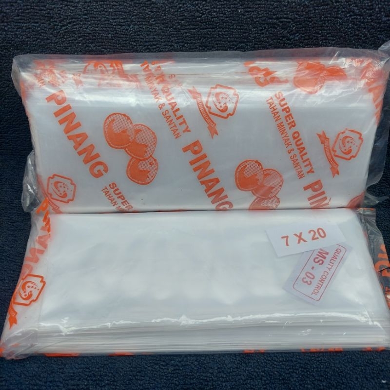 KANTONG PE/PLASTIK PE PINANG 7X20(1BKS)