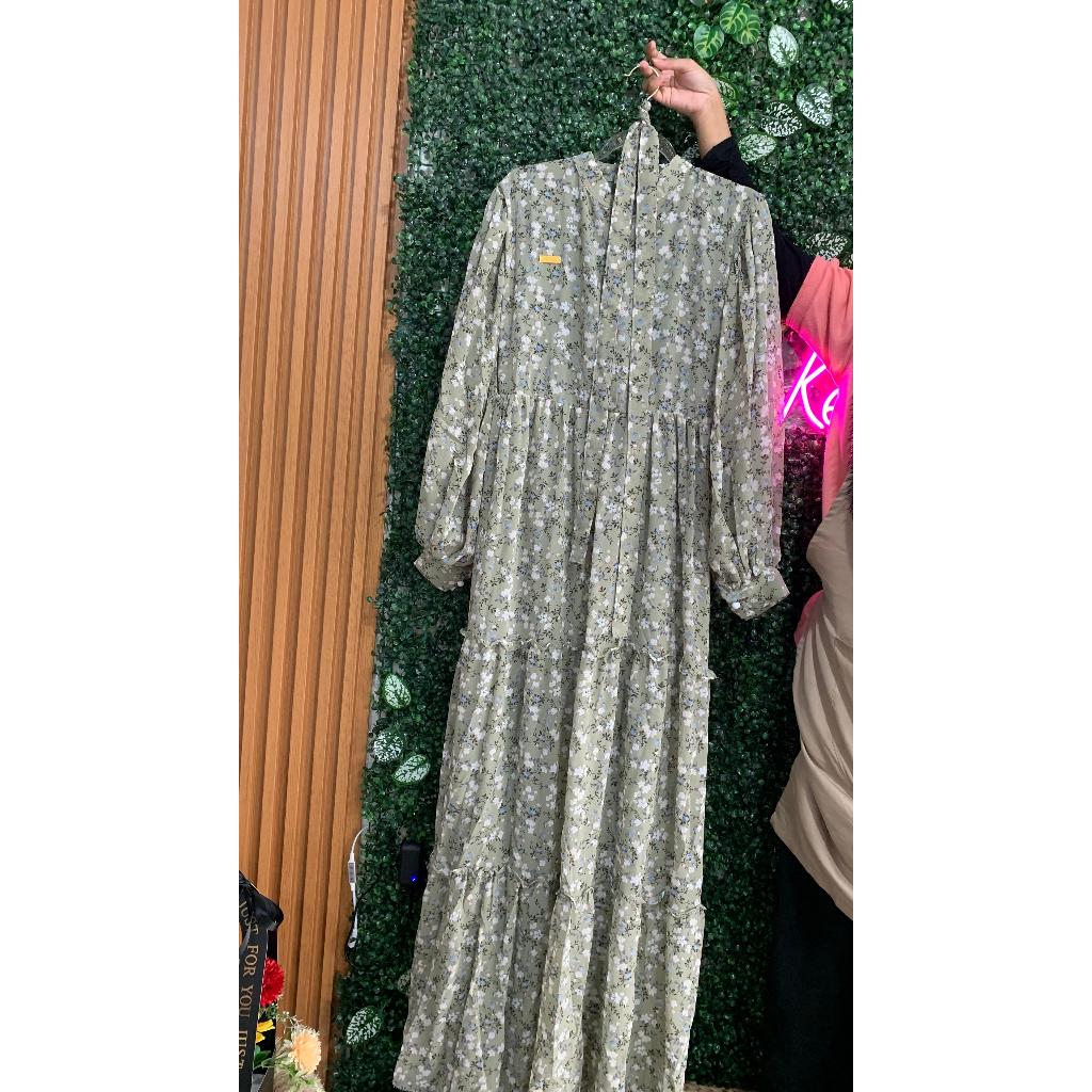 Gamis ceruti bunga bunga mewah