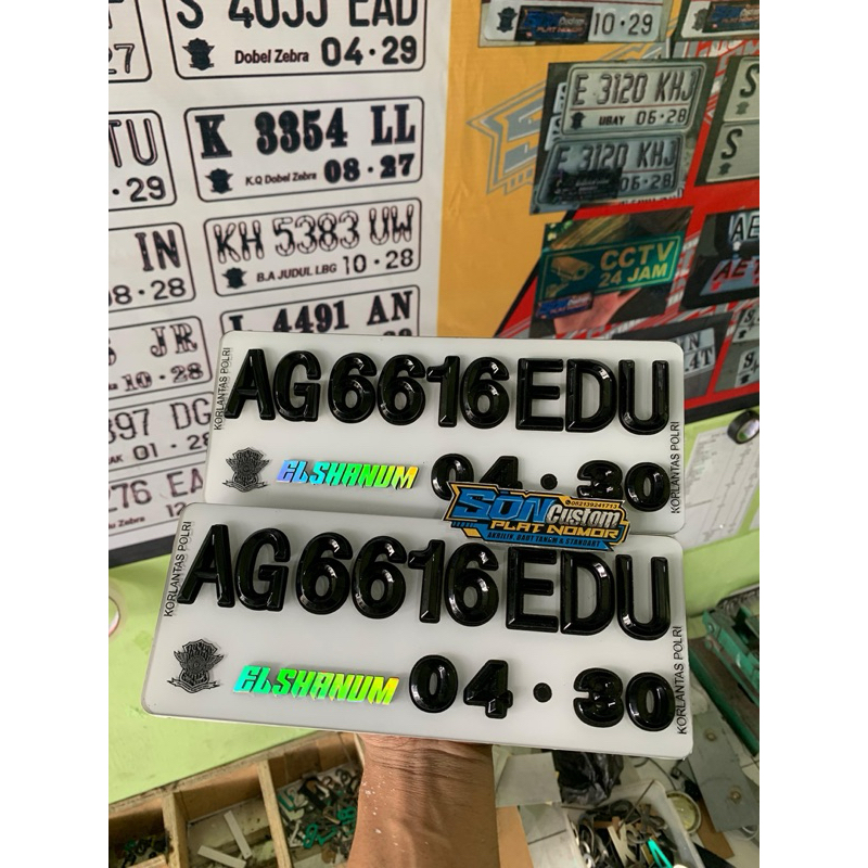 PLAT NOMOR TIMBUL CHROME SEPEDA MOTOR