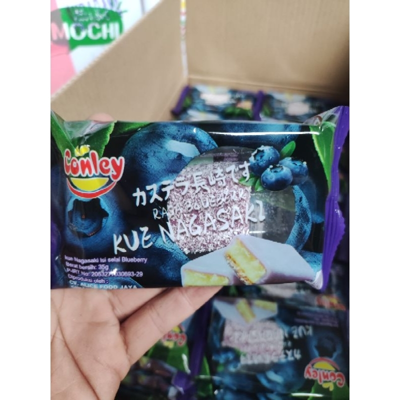 

conley kue nagasaki bolu mochi 35gram jepang coklat mangga strawberry murah daifuku Premium Lembut Kenyal super viral