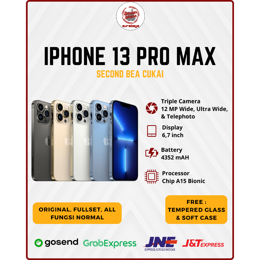 iPhone 13 Pro Max 128GB/256GB/512GB Fullset Bea Cukai Bergaransi