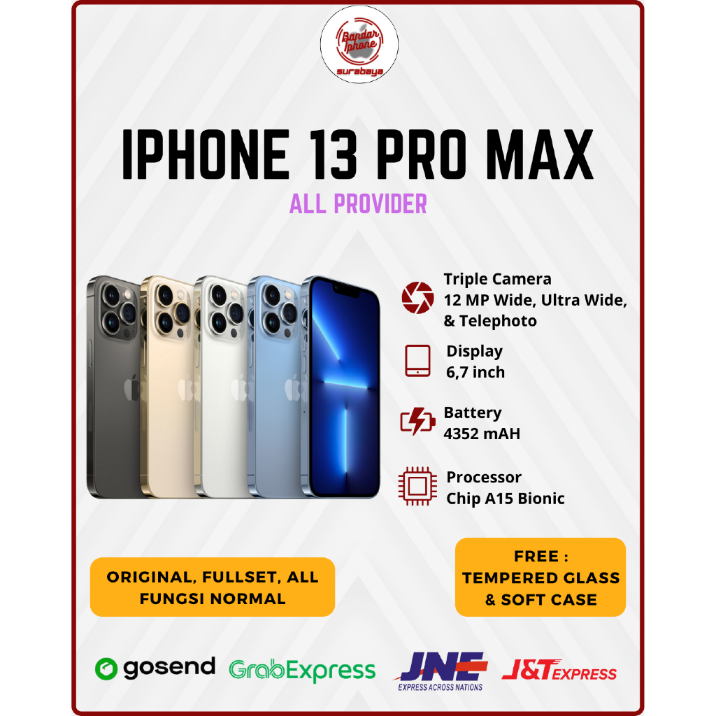 iPhone 13 Pro Max 128GB/256GB/512GB Fullset All Operator Bergaransi