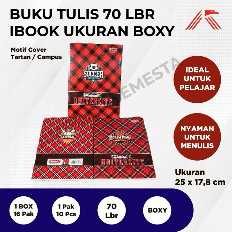 

BUKU TULIS PANJANG BOXY iBOOK ISI 70 LEMBAR (1 PACK ISI 10 BUKU)