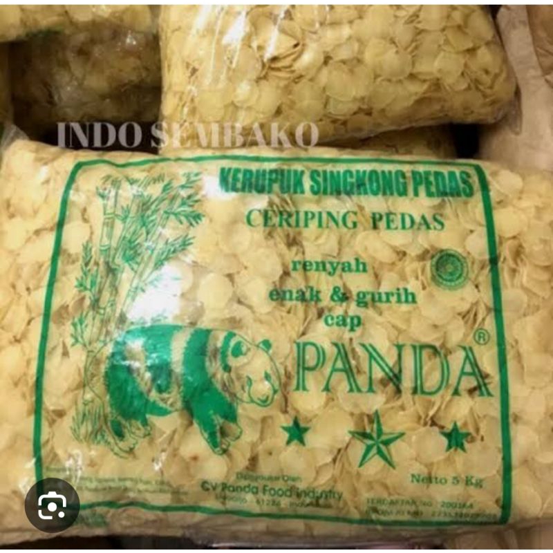 

KERUPUK/ KERIPIK SINGKONG PANDA PEDAS 1 bks