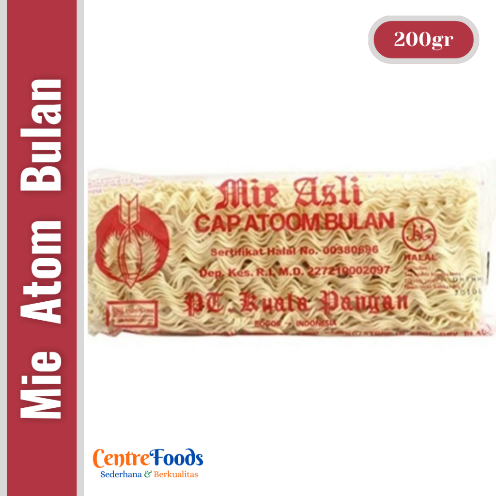 

Mie Telor Cap Atom Bulan - Mie Telur Asli Cap Atoom Bulan | 200gr [ Harga Per BKS ]