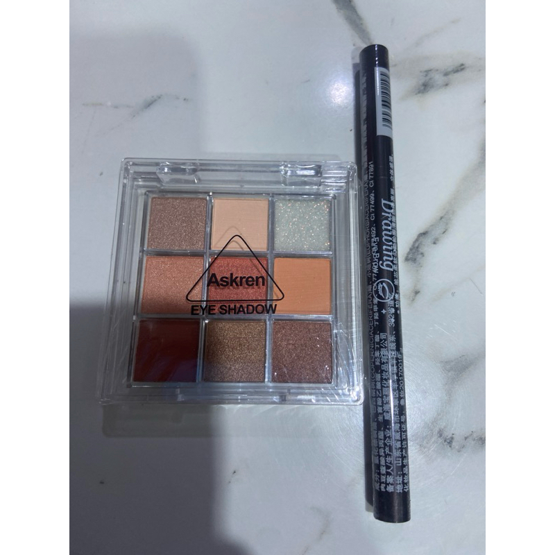 paket murah eyeshadow dan eyebrow coklat sesuai foto askren eye shadow eye brow pensil alis
