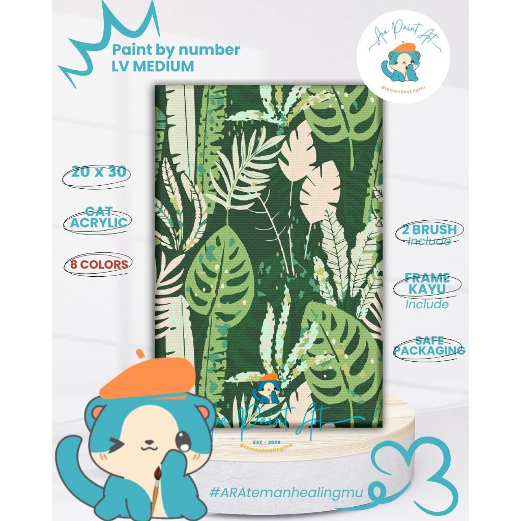 

ARA PAINT ART LEAF SERIES Paint by numbers kit I Painting I Painting by numbers I Kado Wisuda I Kado unik I Kanvas Lukis