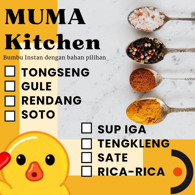 

Bumbu Instan||Bumbu Home Made||Bumbu tongseng||Bumbu sate||Bumbu Gule||Bunbu Gulai||Bumbu Rendang||Bumbu Sup Iga||Bumbu Rica rica||Bumbu kekinian||Bumbu Dapur