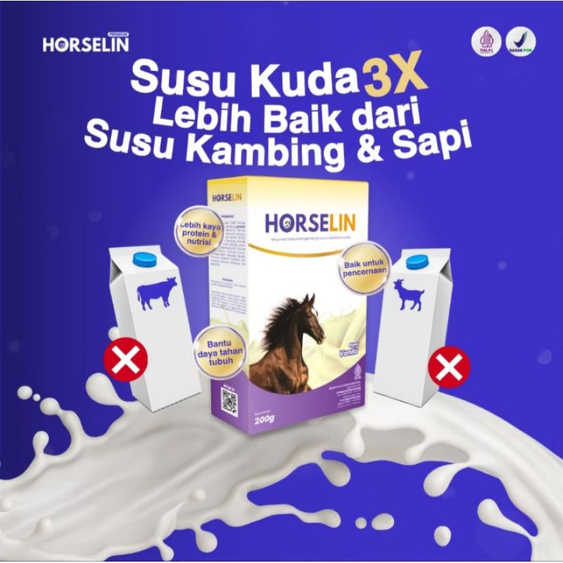 

HORSELIN Susu Kuda Premium 200gr - Untuk Nyeri Sendi, Pegel Linu & Asam Urat