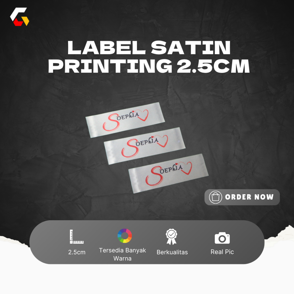 

Custom Label Satin Printing Pita Merk Tag Wash Label Baju Jaket Celana Anti Luntur Full Color
