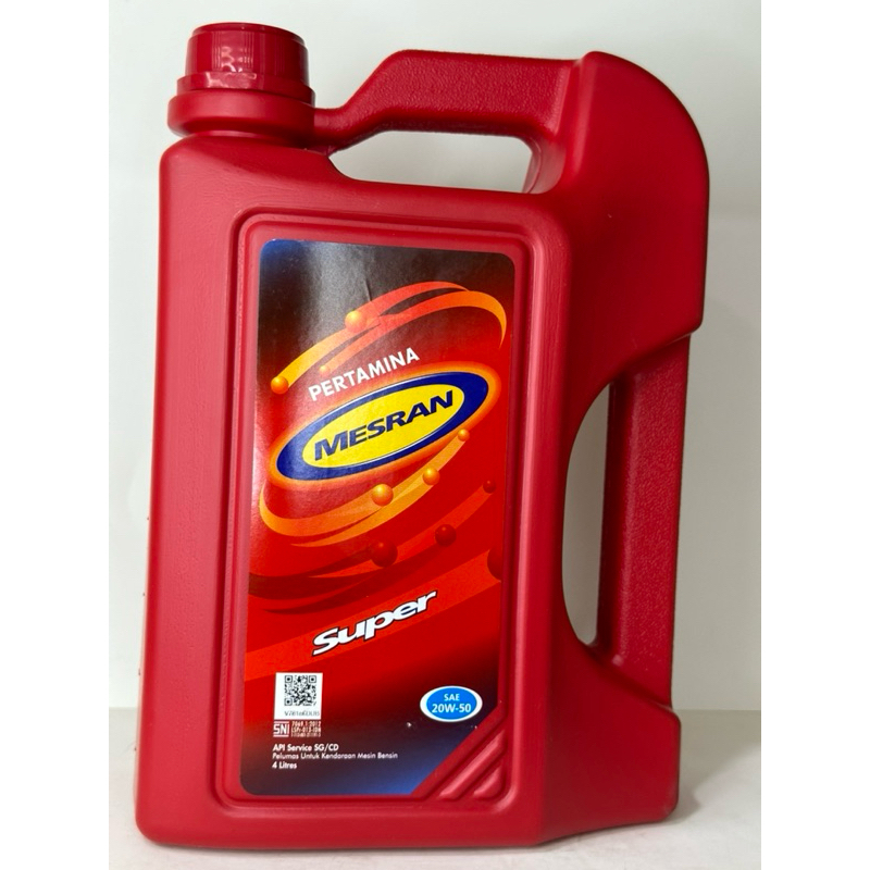 Oli Pertamin Mesran Super Sae 20w-50 4 Liter Galon Oli Mesran Super 4 Liter Mobil Bensin