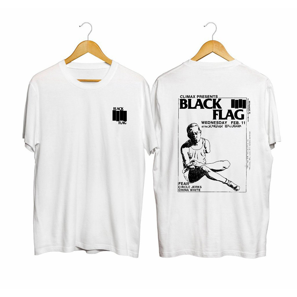 metal cloth / kaos  black flag / kaos putih