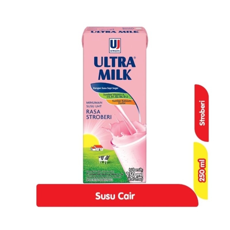 

ULTRA MILK Susu UHT Stroberi 250 ml