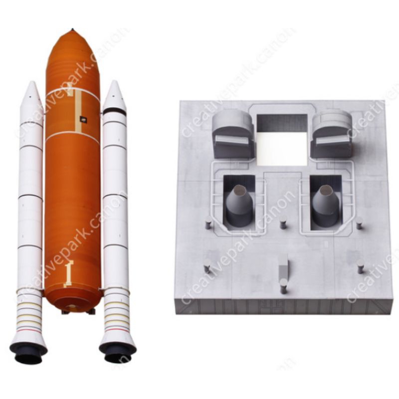 canon DIY papercraft Space Shuttle Fuel Tank and Rocket Set