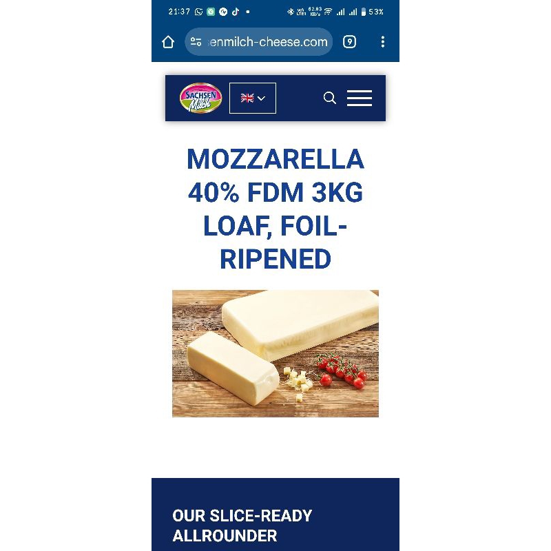

Natural Mozzarella Cheese Ripened Repack Halal Made In Germany Sachsenmilch Keju Mozarela Untuk Pizza Corndog Spaghetti Mac And Cheese Macaroni Schotel Mpasi Rendah Garam Low Sodium