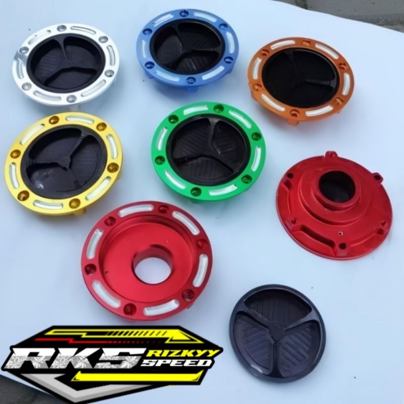 Fuel cap tutup tangki ninja 250 fi / ninja 250 karbu tutup tangki ninja cnc bahan alumunium
