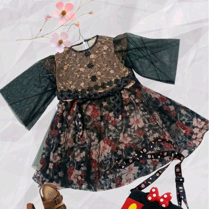 gaun pesta anak/dress anak elegan terbaru ala nyonya belanda