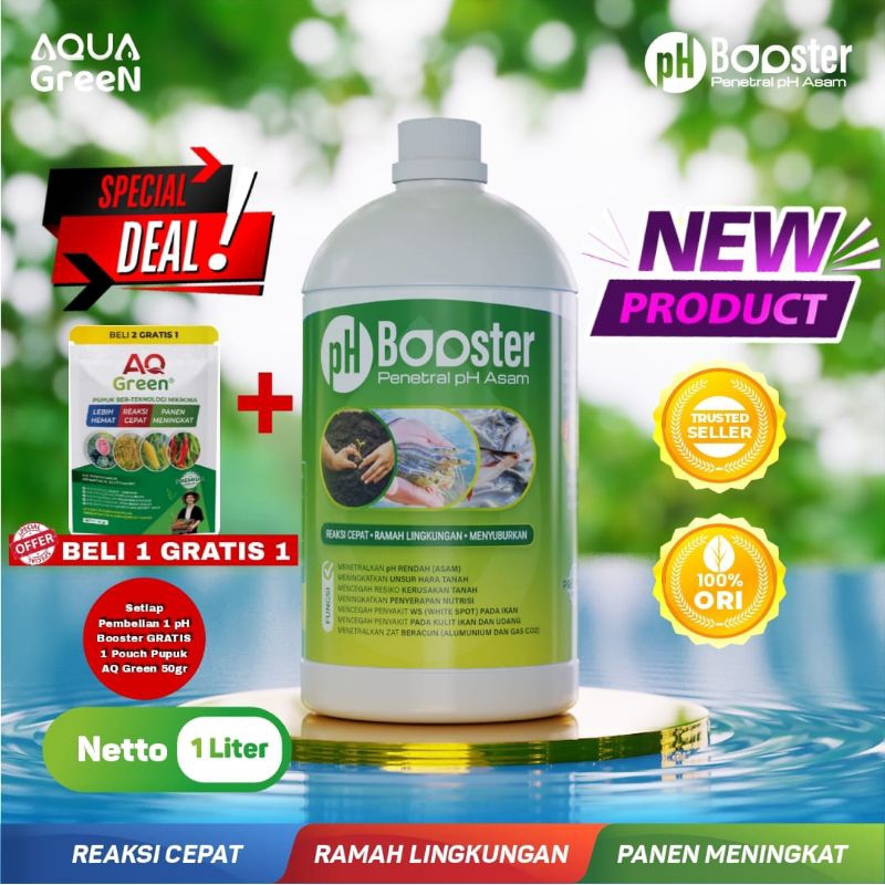(Beli 1Gratis 1 50Gr AQ Green) pH Booster AQUA GreeN untuk Meningkatkan dan menyeimbangkan pH pada T