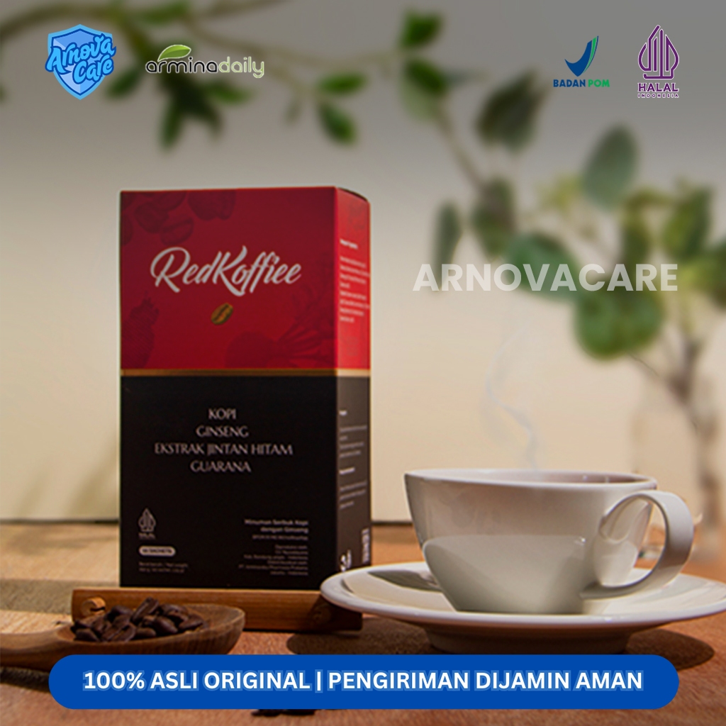 

Red Koffie Kopi Stamina Pria | Herbal Ginseng, Purwaceng, Cordyceps, Bit Merah | Untuk Stamina