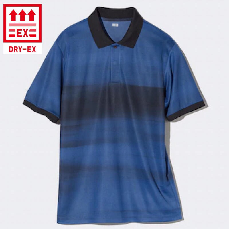 UNIQLO Men Polo Shirt DRY EX Kaos Olahraga Pria Kei Nishikori